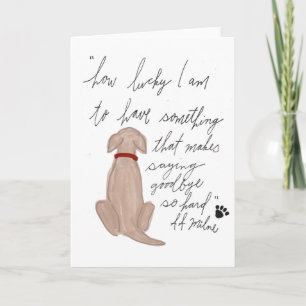 Beileid-Karte des Hundes, Pet-Loss Karte