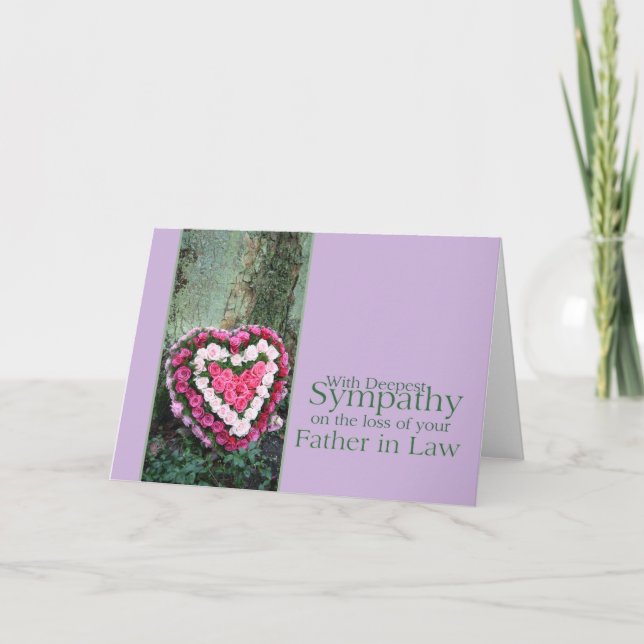 Beileid-Karte des Vaters in Law Loss Rose Karte (Vorderseite)