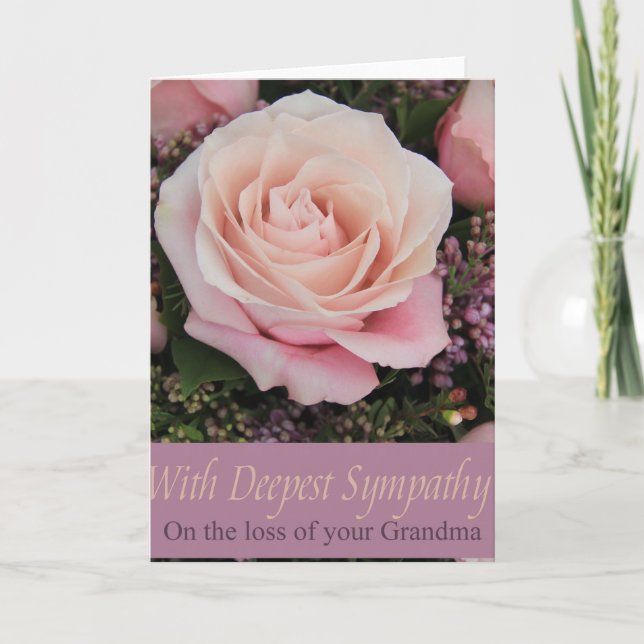 Beileid-Karte für Großmutter-Rose Karte (Vorderseite)