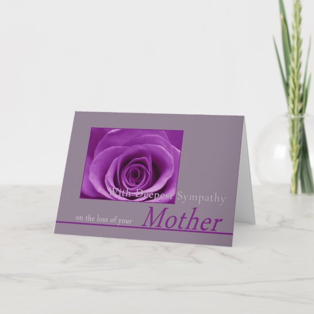 Beileid-Karte für Mutter-Rose Karte (Vorderseite)