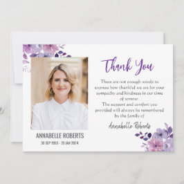 Beileid Lila Wilde Blume Foto Beerdigung Dankeskarte