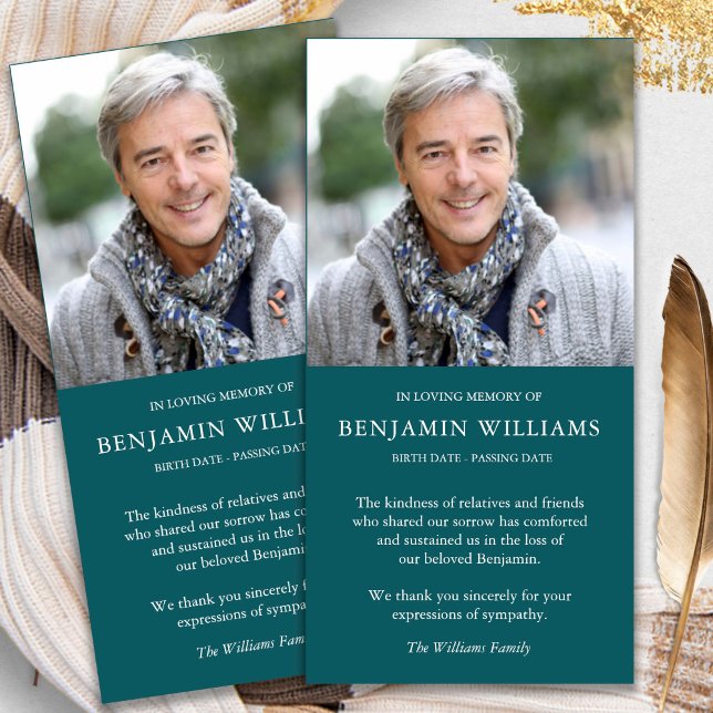 Beileid Loss Foto Jade Beerdigung Danke Karten (funeral thank you cards, bereavement, elegant, simple, celebration of life, sympathy card)