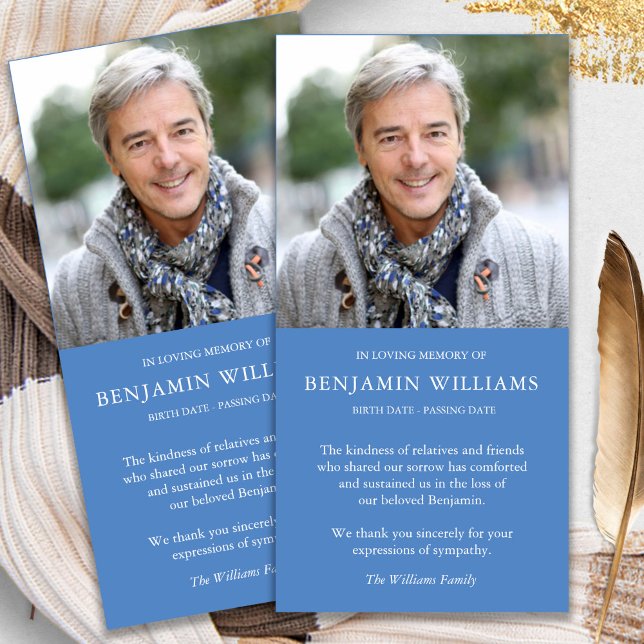 Beileid Loss Foto Marine Beerdigung Danke Karten (funeral thank you cards, bereavement, elegant, simple, celebration of life, sympathy card)