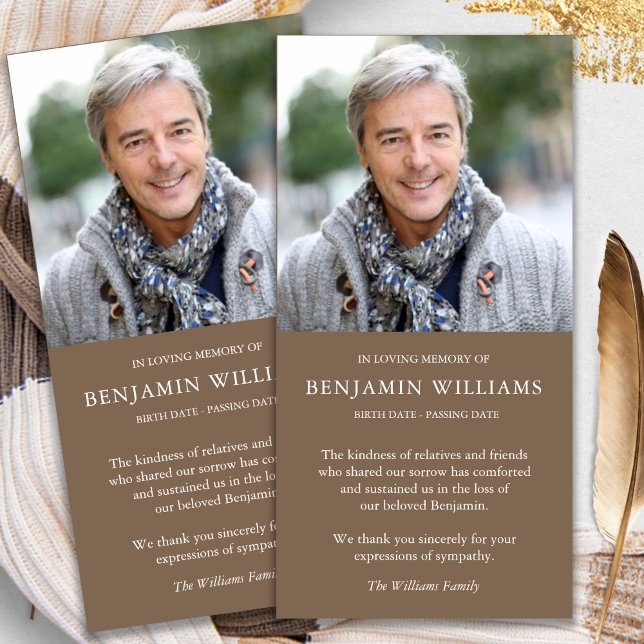 Beileid Loss Foto Rustikale Beerdigung Danke Karte (funeral thank you cards, bereavement, elegant, simple, celebration of life, sympathy card)