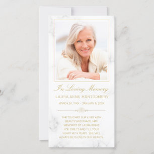 Beileid Marble Gold Script Cross Foto Gebet