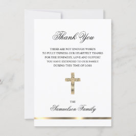 Beileid Memorial Cross Gold FOTO Vielen Dank Dankeskarte