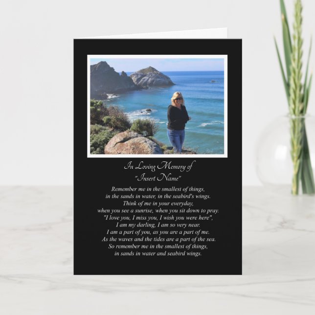 Beileid-Memorial mit Picture Spiritual Pocket Card Karte (Vorderseite)