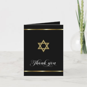 Beileid Memorial Religious Jewish Black Gold Dankeskarte