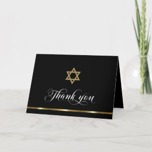 Beileid Memorial Religious Jewish Black Gold Dankeskarte