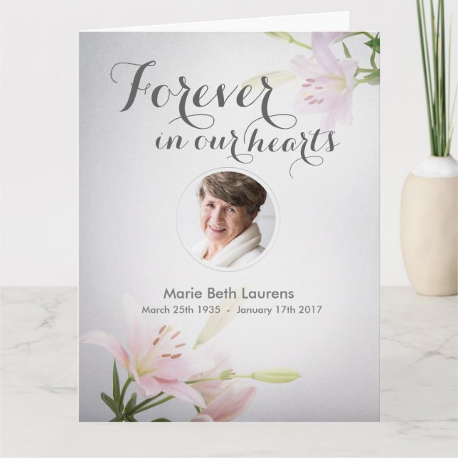 Beileid Memorial Vielen Dank Note Card mit Foto Dankeskarte (Vorderseite)