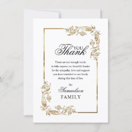 Beileid Memorial White Gold FOTO Vielen Dank Dankeskarte