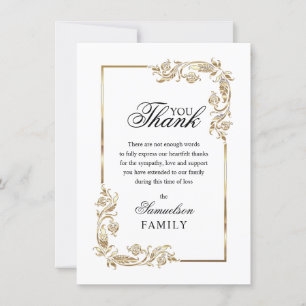 Beileid Memorial White Gold FOTO Vielen Dank Dankeskarte