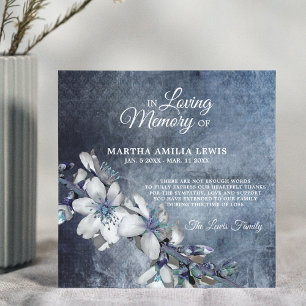 Beileid Memory Blume Blue Floral DANKE