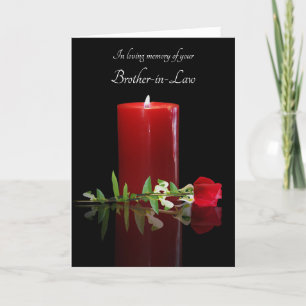 Beileid mit Candle und Rose Karte