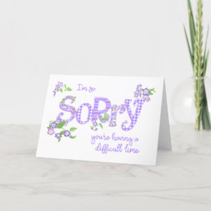 Beileid mit Phlox-Blume und Word Art Card Feiertagskarte