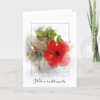 Beileid mit rotem Hibiskus