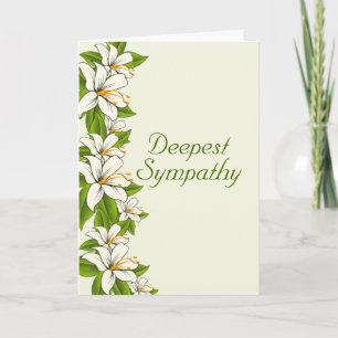 Beileid mit weißen Lilien Karte