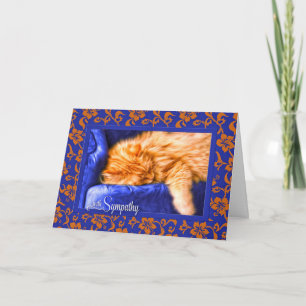 Beileid Orange Tabby Katze mit blauem Inhalt Karte