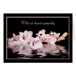 Beileid Pink Gladiolus Wasserreflektion