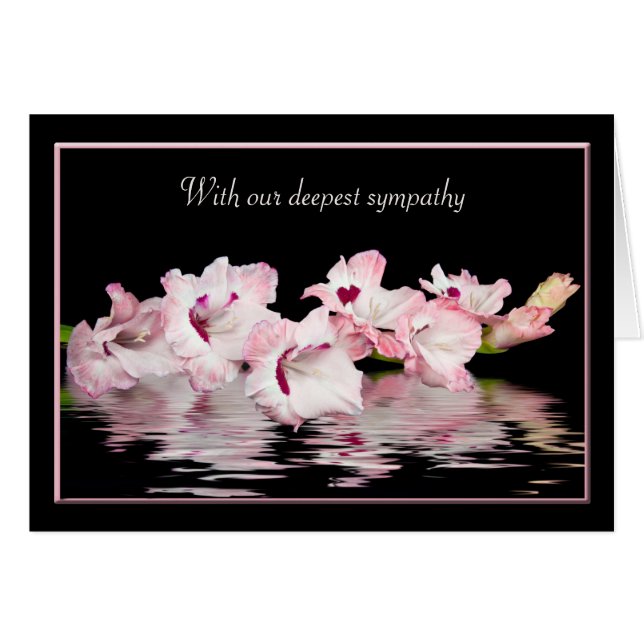Beileid Pink Gladiolus Wasserreflektion (Vorderseite (Horizontal))