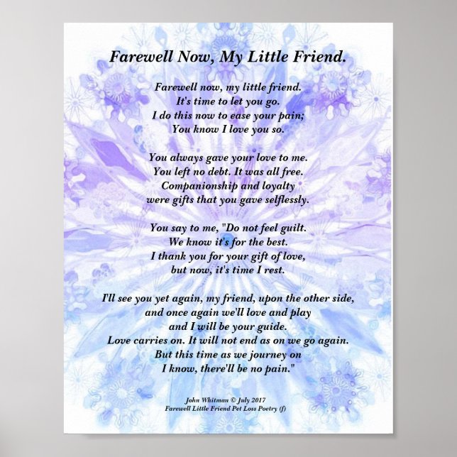 Beileid-Poesie drucken, Werteposter (Matte) Poster (Vorne)