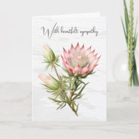 Beileid Protea Blume auf Holz