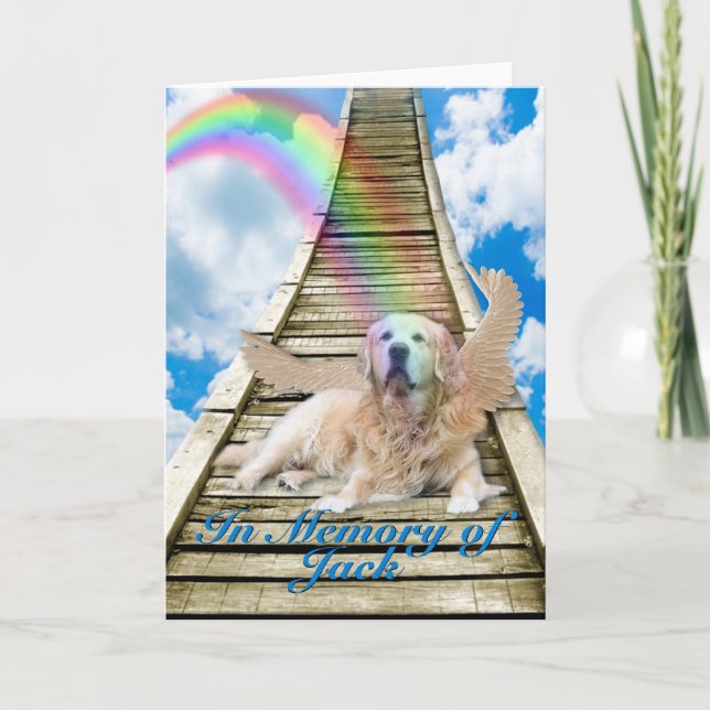 Beileid - Regenbogen-Brücke - goldener Retriever Karte (Vorderseite)