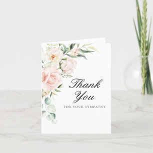 Beileid Rosa Blumenbeerdigung gefaltet Dankeschön Dankeskarte
