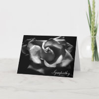 Beileid-Rose Schwarzweiß-Leere Innen-Karte
