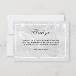 Beileid Silberschmetterling Foto vielen Dank Dankeskarte