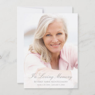 Beileid Simple Silver Script Foto Beerdigung Dankeskarte