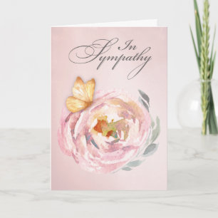 Beileid Soft Butterfly auf Rose Karte