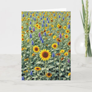 Beileid Sonnenblumen und Wildblume Karte
