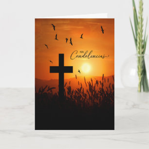 Beileid Sunset Cross Karte