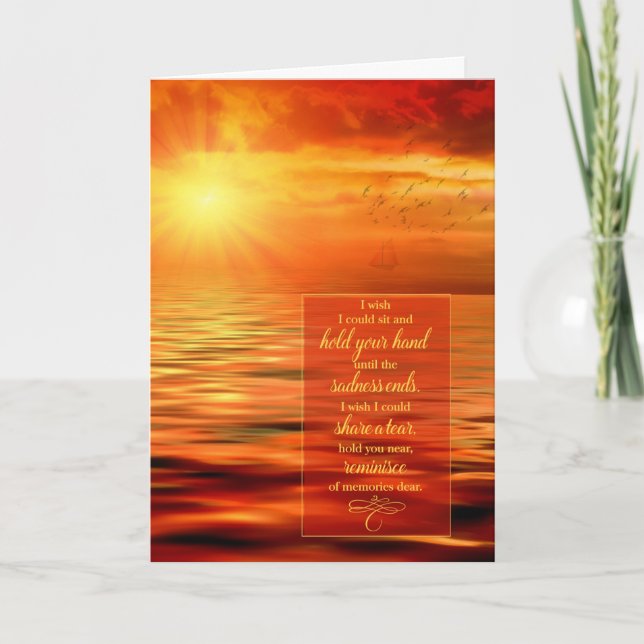 Beileid Sunset Sea in Orange Hues Sentimental Karte (Vorderseite)