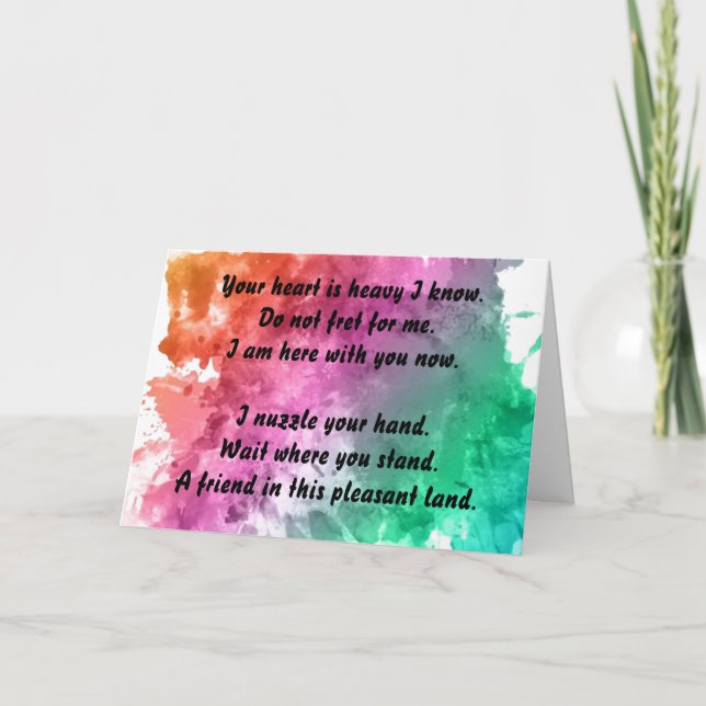 Beileid über den Verlust eines Haustiers Karte (Vorderseite)