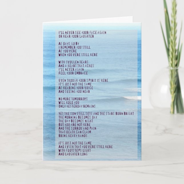 Beileid und Trauergedicht - Hawaii Sea Card Karte (Vorderseite)