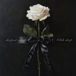 Beileid verlor elegante Buchstaben Schwarz Satinband