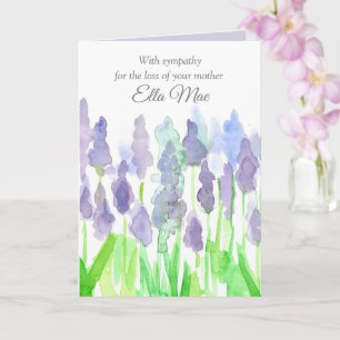Beileid Verlust von Blume Individuelle Name Karte