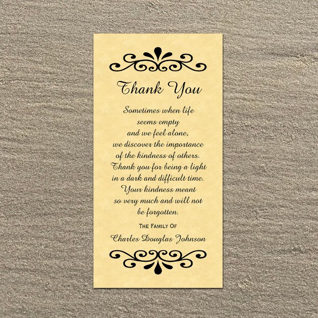 Beileid Vielen Dank für Ihr Foto-Card-Pergament Lo Dankeskarte (Von Creator hochgeladen)