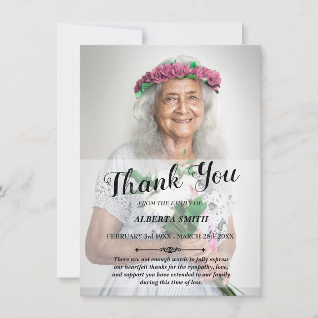 Beileid Vielen Dank für Ihre Karte (Vorderseite)