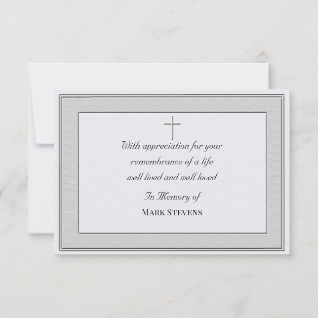 Beileid Vielen Dank Simplistic Card (texturiert) Einladung (Vorderseite)