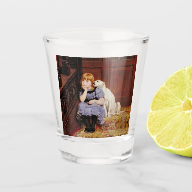 Beileid (von Briton Riviere) Schnapsglas (Vorderseite)