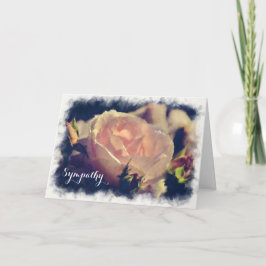 Beileid Wasserfarbe Schöne Pfirsichfarben Rose Karte