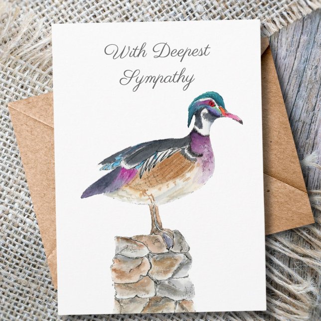 Beileid Watercolor Mallard Duck Karte (Von Creator hochgeladen)