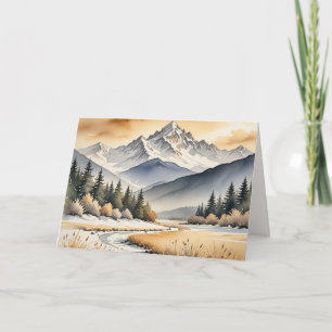 Beileid Watercolor Winterbergtal Karte