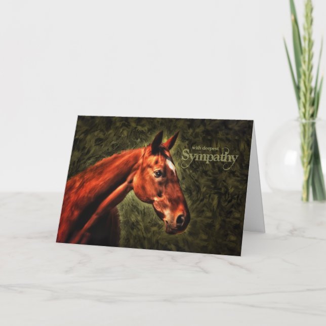 Beileid Western Equine Painting with Deep Green Karte (Vorderseite)