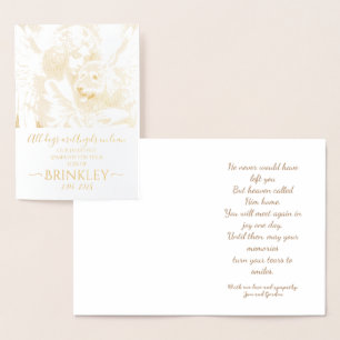 Beileid zum Verlust des goldenen Doodles Folienkarte