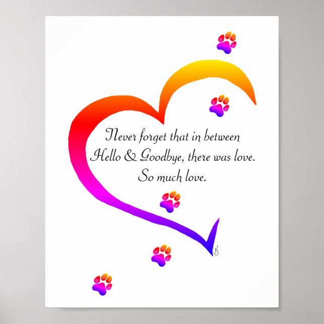 Beileid zum Verlust eines Haustieres Sympathie Pos Poster (Vorne)
