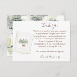 Beileid zur Beerdigung von Naturwäldern Danke, Kar Mitteilungskarte